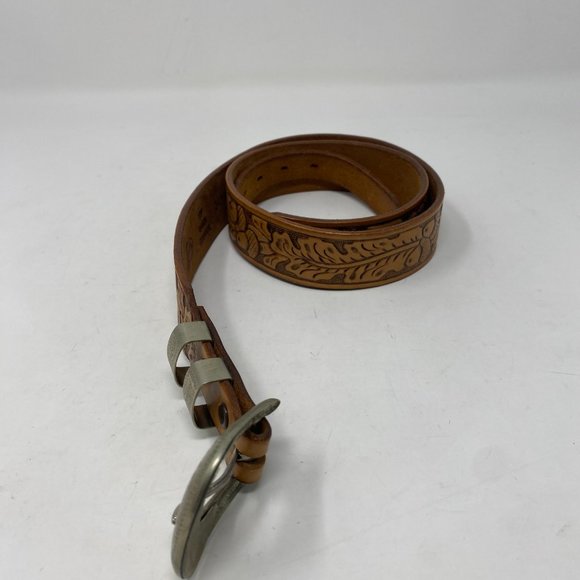 Justin Boots Accessories - Justin Womens Ladies Top Grain Cowhide Brown Leather Belt 343A